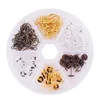 PandaHall Brass Earring Setting Sets with Leverback Earring Findings and Ear Stud Components Mixed Color