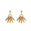 Spike Floral 14K Gold Stud Earrings, indian nuts Shaped Earrings Stud