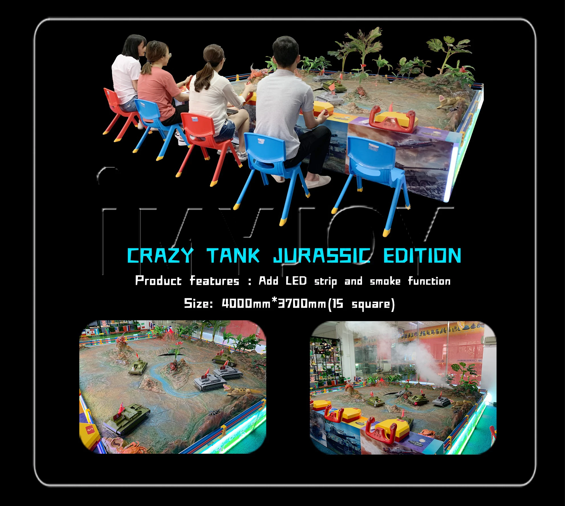 Multiplayer Carnival Game - 360 Degree Rotation Crazy Tank