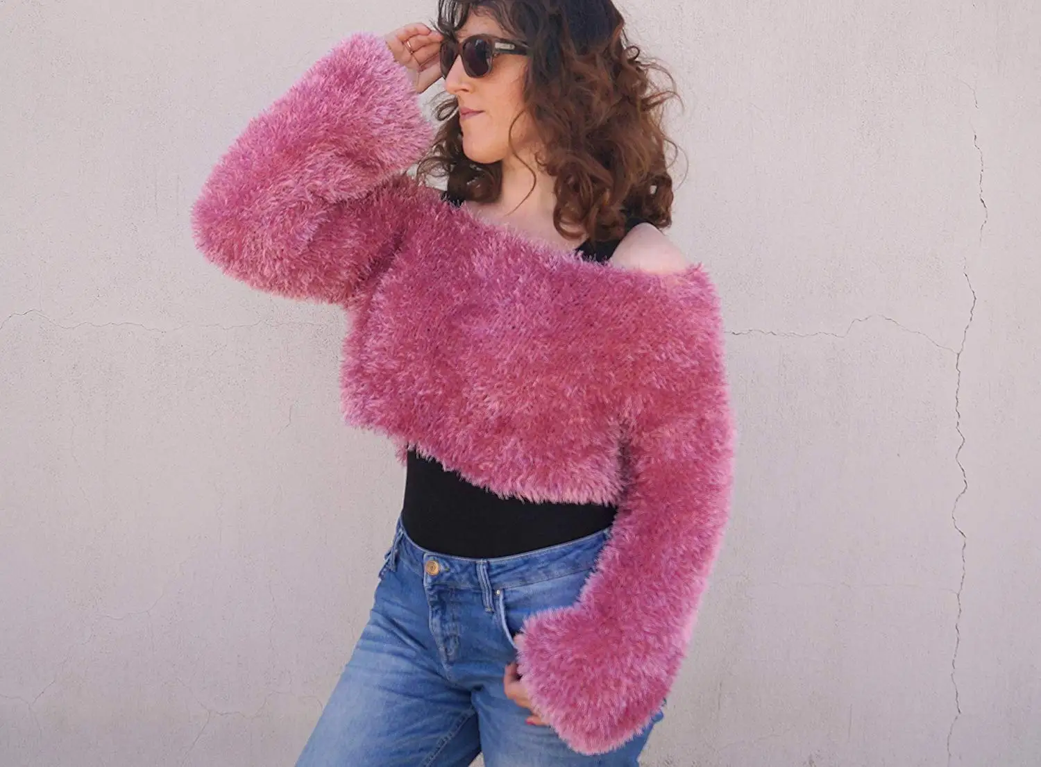 fuzzy chunky knit sweater