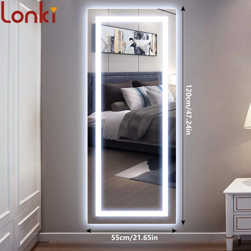 Large Led Full Length Backlit Mirror Oversized Rectangle Dressing ...