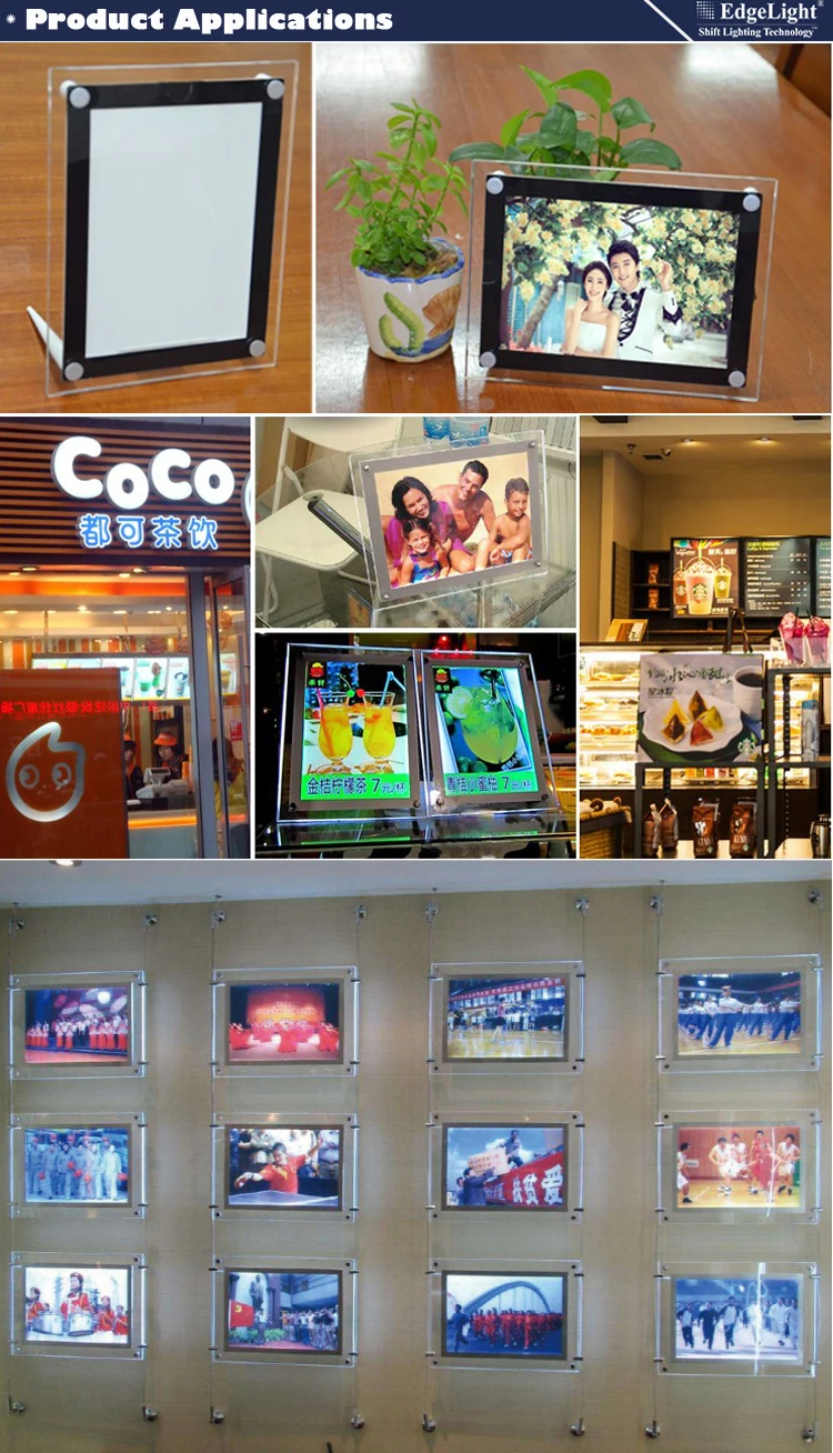 CF1A customized size ultra slim single side advertising led acrylic menu light box restaurant