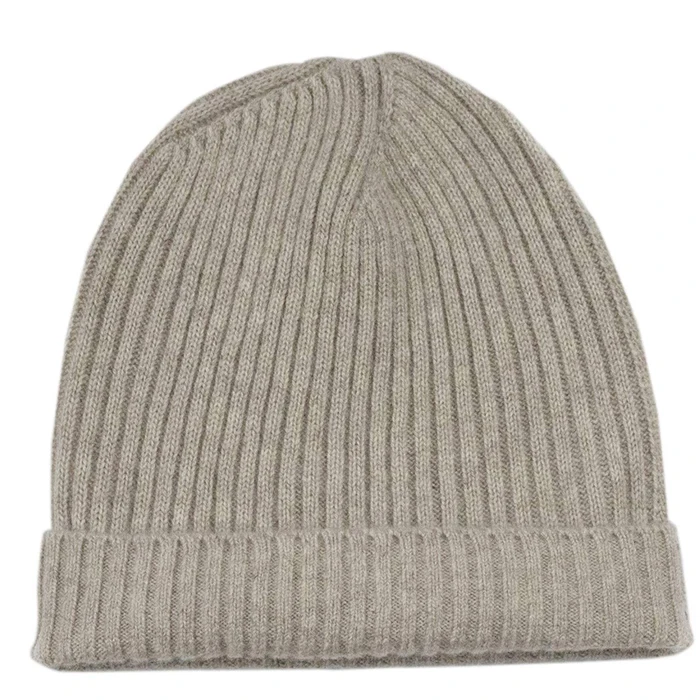 Hot Sale Cashmere Beanie Men Rib Knit 