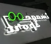 Light up acrylic word signage LED hairline stainless steel border welding Letters for shop name sign