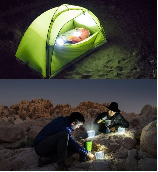 Foldable LED Solar Inflatable Tent Camping Bright Light Lampne Outdoor X3F7 