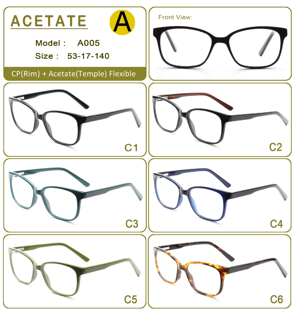 China Acetate Eyeglasses Optical Frames Injection Eyewear Spectacle ...