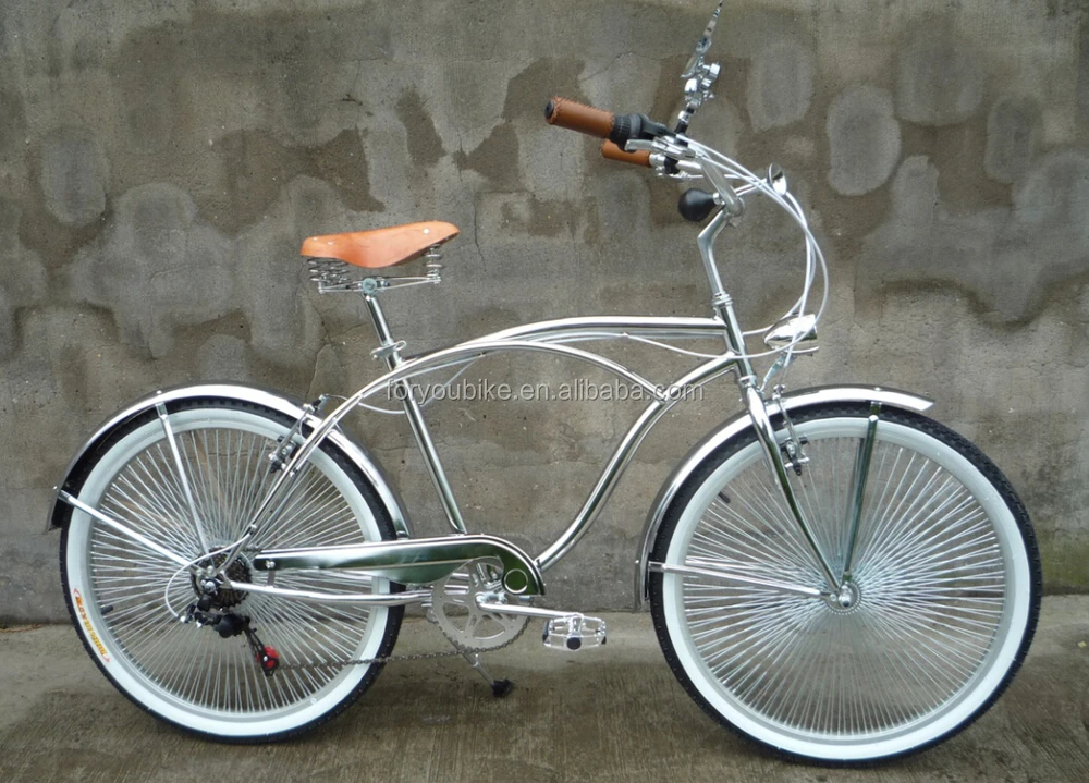 26 7 Sd Chrome Painting Beach Cruiser Bike With Spring 26 7 Sd Chrome Painting Beach Cruiser Bike With Spring Suspension Fork