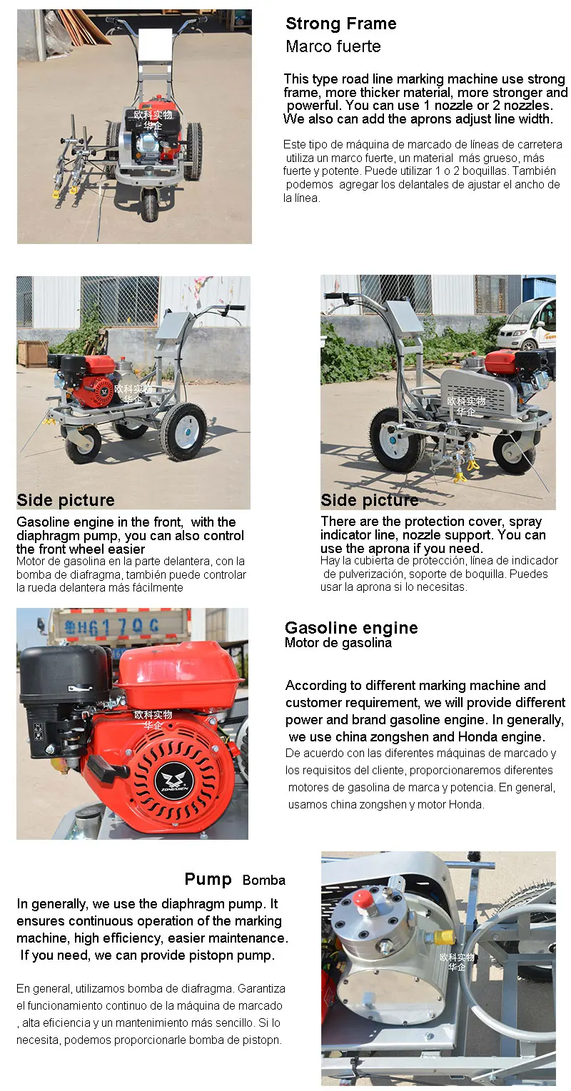 Hand push double nozzle cold paint road marking machine for sale