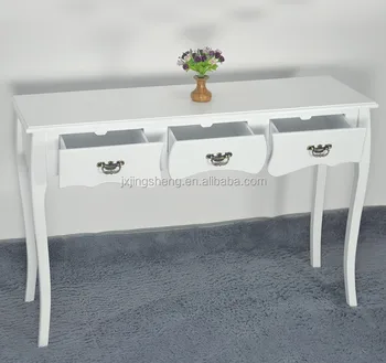 Simple Modern Wood Console Table For Living Room 3 Drawers Console