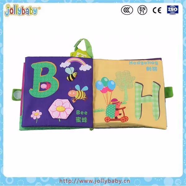 Baby learning lamaze cloth book ,alphabet recognizing cloth book