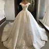 Modest V Neck Long Tail Real Dubai Wedding Dress