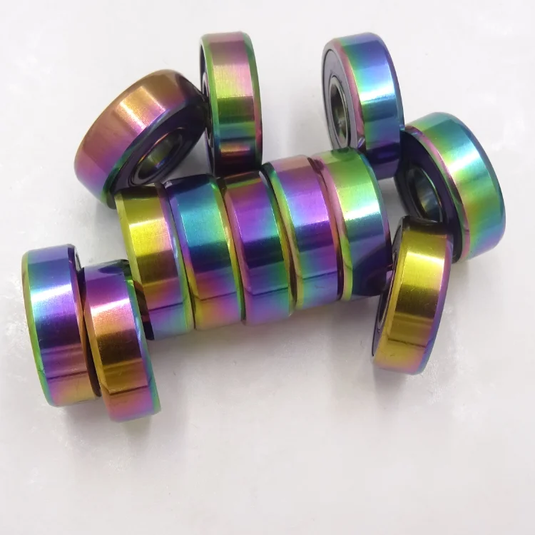Colorful Rubber Seals Bearing 608 2rs Deep Groove Skateboard Bearing