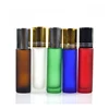 Wholesale empty perfume 4ml 6ml 8ml 10ml frost clear amber green blue glass roll on bottle with roller ball
