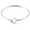 Heart Shape Stainless Steel Adjustable Cuff Bangle Bracelets Blanks Silver Tone Open Charm Wire Bangle Bracelet Base Setting