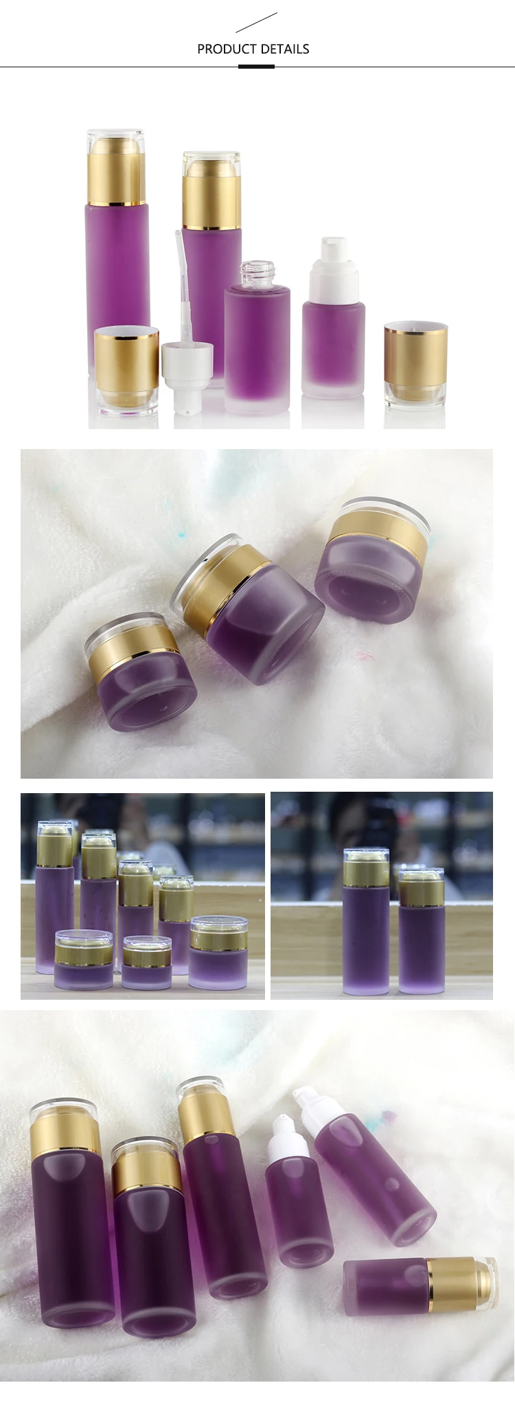 Empty Glass Lotion Bottle Flat Shoulder Clear/frosted Glass Lotion