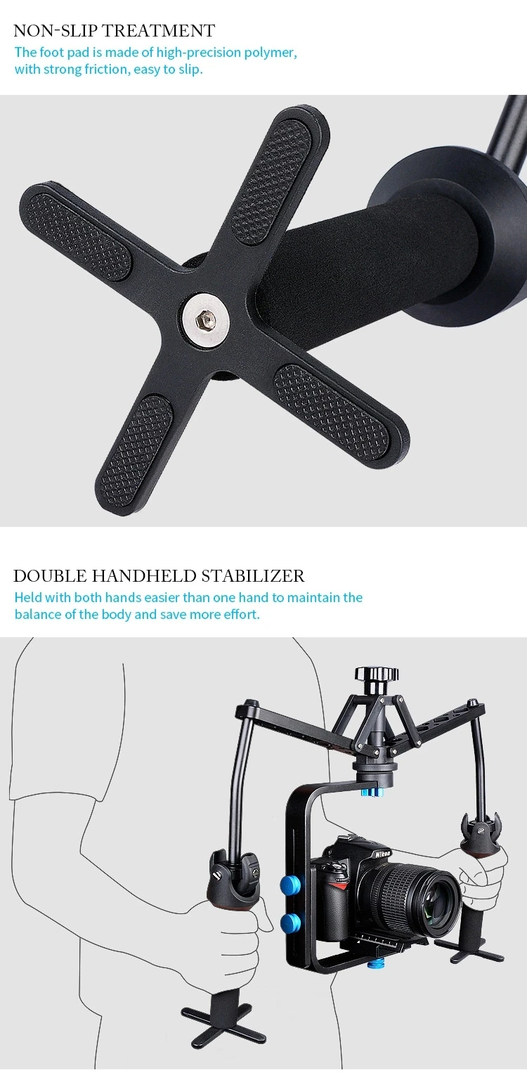 JingYing cheap dual handle video camera spider stabilizer for camera