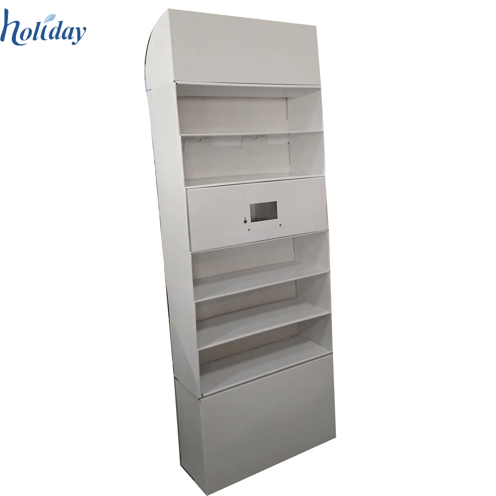 Paper Material Cardboard Beer Display Case,Beer Can Display Shelves For