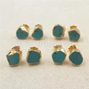 WT-E265 Hot Natural boho turquoise studs,10mm randomly shape Green turquoise studs earrings