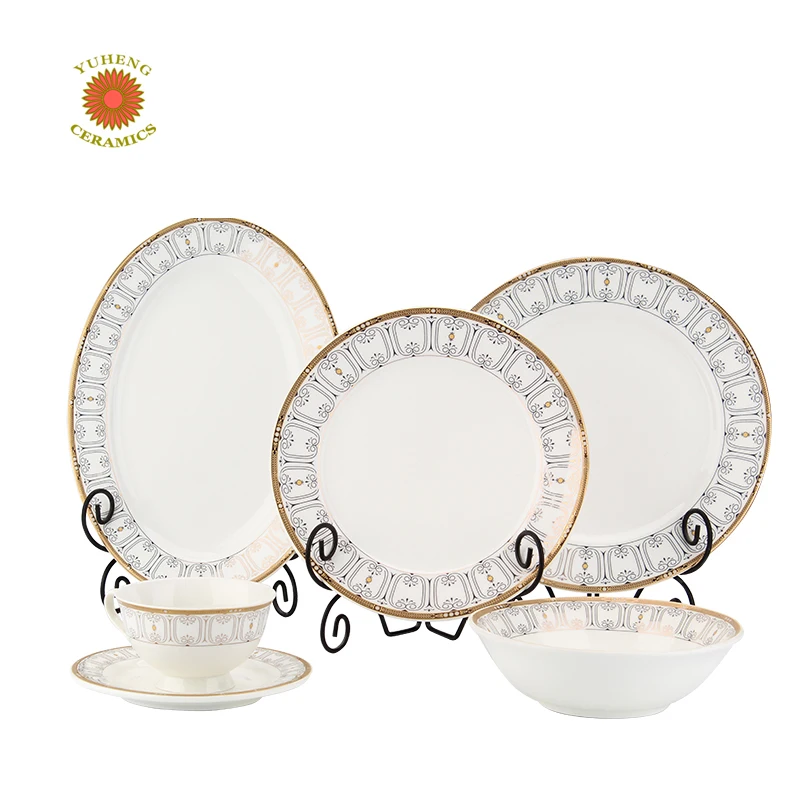 Unique fine quality custom design dinnerware made in china / golden