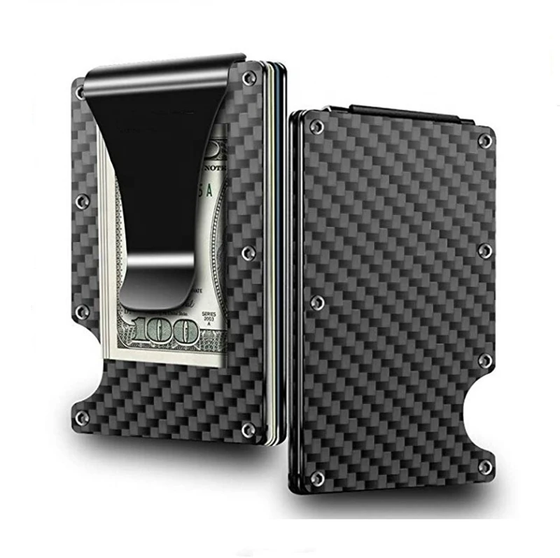 Real Carbon Fiber Rfid Blocking Slim Anti Rfid Card Wallet,Men's ...