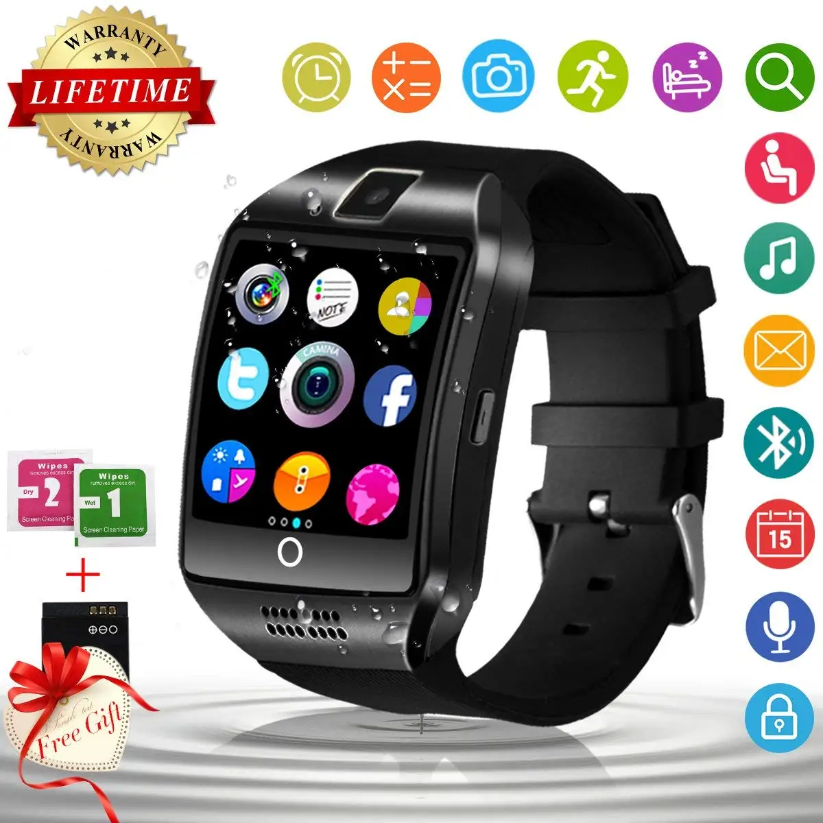 Buy Smart Watch For Android Phones Bluetooth Smartwatch Touchscreen With Camera Smart Watches Waterproof Smart Wrist Watch Phone Compatible Android Samsung Ios Iphone Q Silver In Cheap Price On Alibaba Com