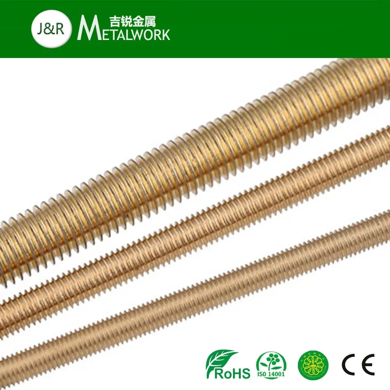 M14 M36 M39 All Full Brass Threaded Rod And Nut Din975 Buy Brass