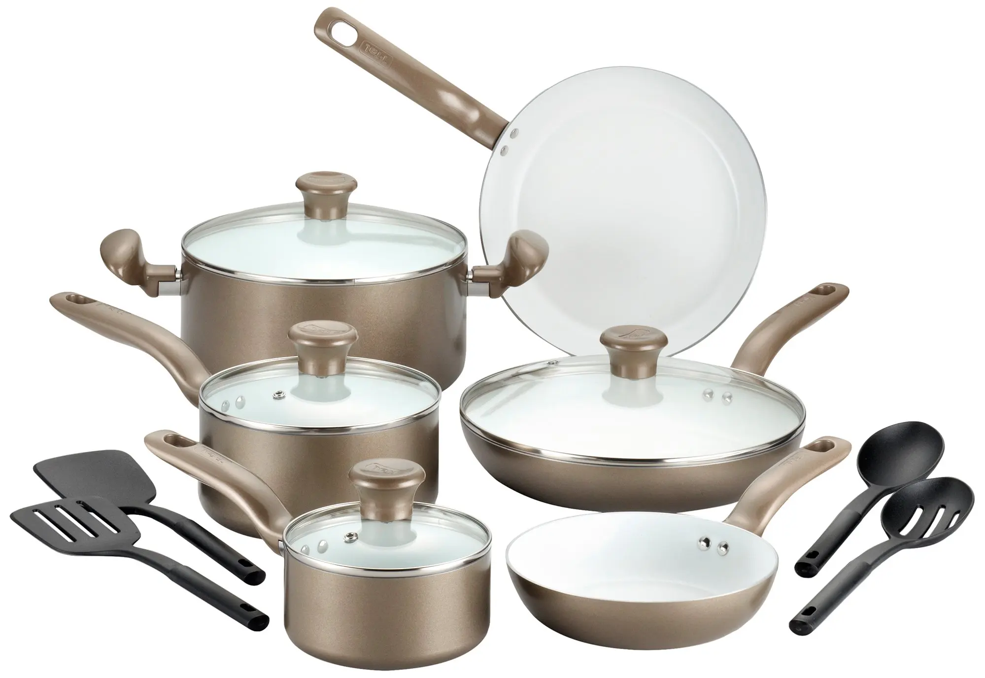 T Fal Initiatives A821sa74 Cookware Set 1 Quart Saucepan 2 T Fal C728se Initiatives Nonstick Ceramic Coating Ptfe Pfoa And Cadmium Free Scratch Resistant Dishwasher