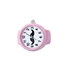 Trendy fashion ring style watch simple dial