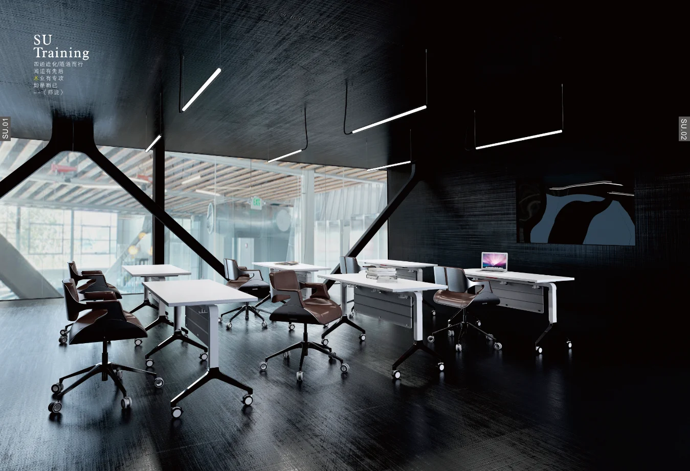 E1 Mdf Conference Work Table Combination Folding Training Desks With