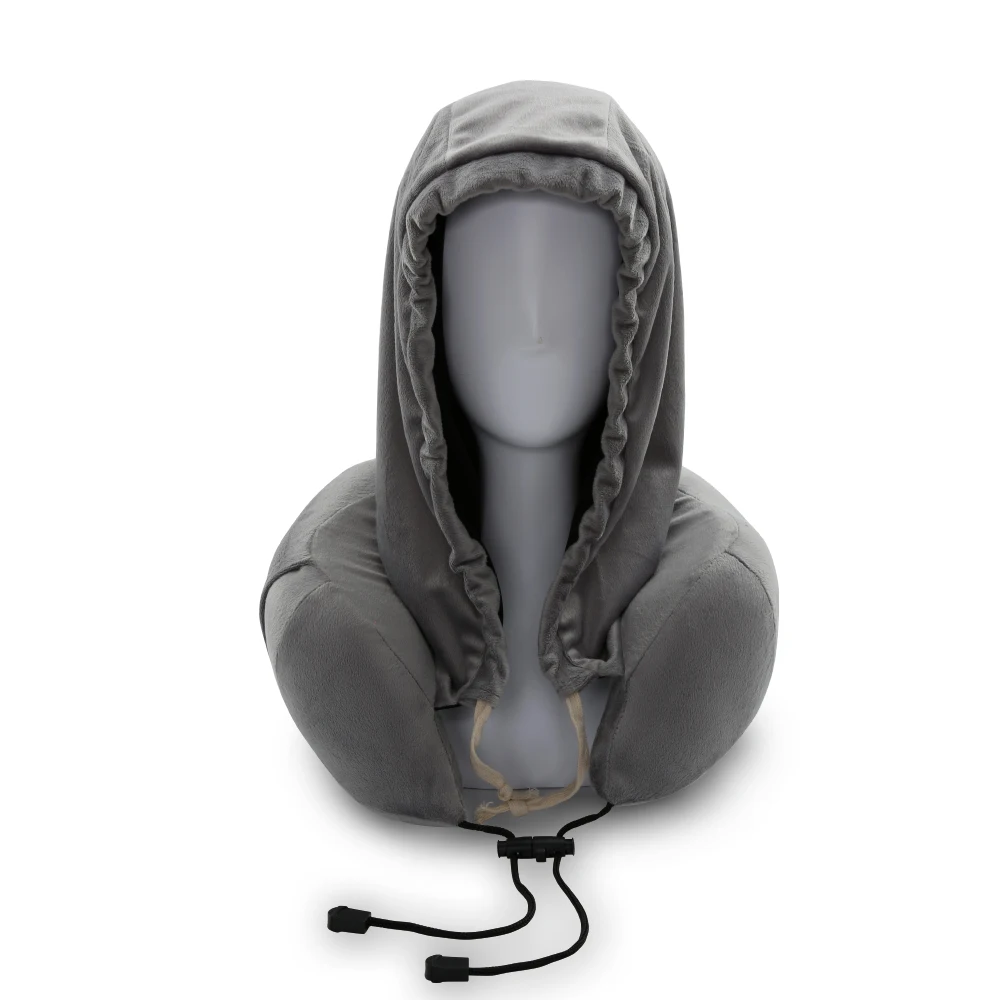 Firm Head Back Support Polystyrene Foam Beads Pillows Bonus Hood Travel