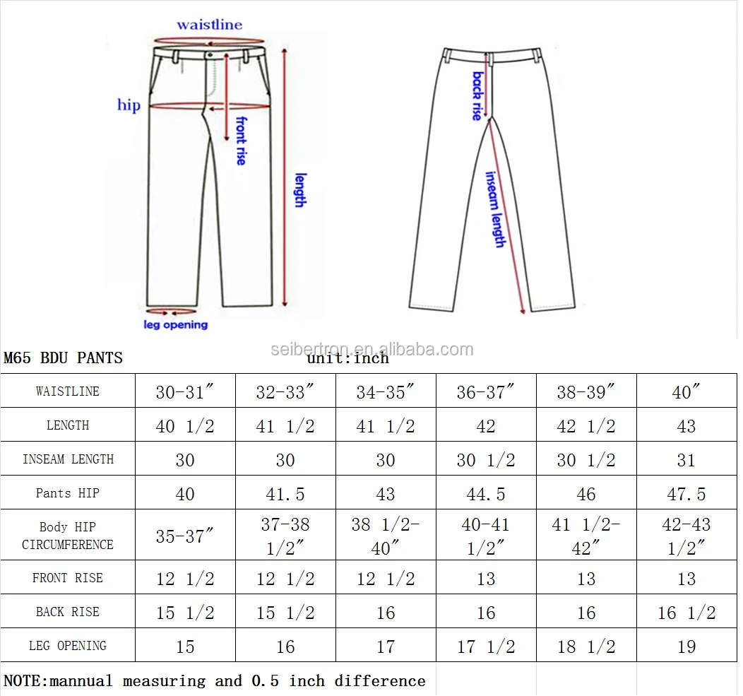 Seibertron Men's Tactical M65 Bdu Pants Waterproof/water Repellent ...