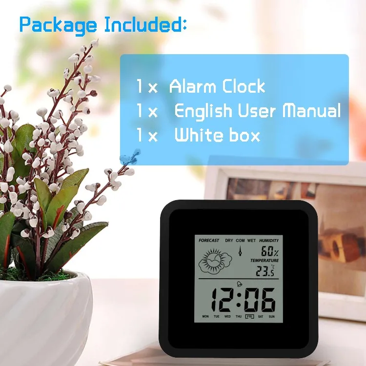 Multi Alarm Clock Rohs Ce Clock With Temperature And Humidity For ...