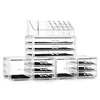 Luxury Slide Acrylic Clear Necklace Jewelry Lipstick Cosmetic Package Box Transparent Drawer Storage Boxes Makeup Organizer Set