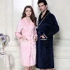 Long Thick Coral Fleece Flannel Winter Warm Bathrobe Velvet Bath Robe