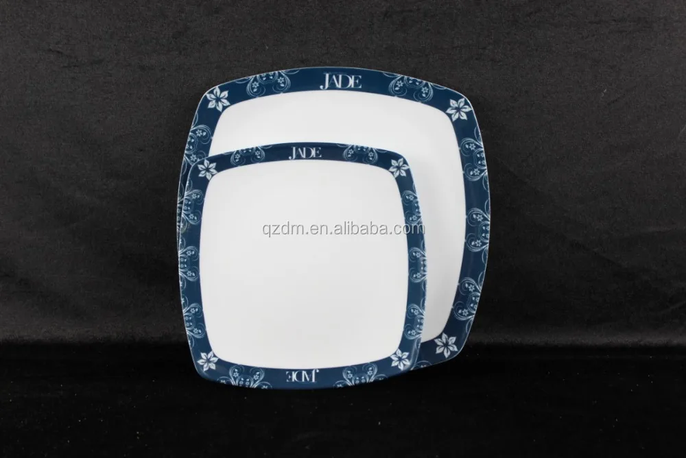 Black Plastic Cake Dishes Melamine Dinner plate Set
