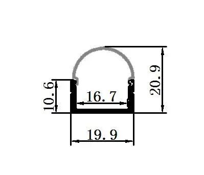 LS-079 LED Aluminum Extrusion 6063 T5 Anodized LED Profile For 20*20mm LED Strip Light