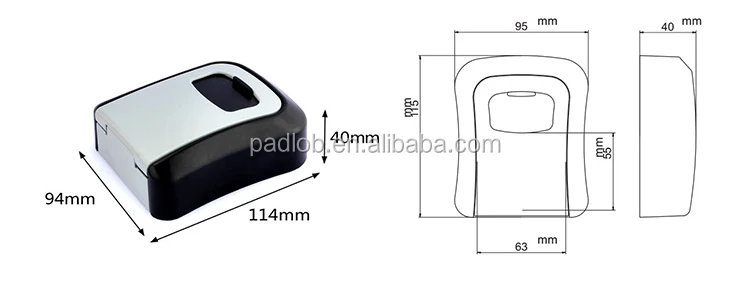 Wall Mounted Combination Lock Storage Key Box 4-Digit Safe Security Lock     master key safe box