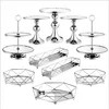 European and American silver wedding reception birthday cake combination display wedding cake stand sets