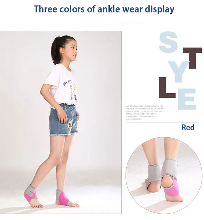 Breathable Adjustable Compression Ankle Foot Support Injury Protection Child Ankle Braces for Kids.jpg