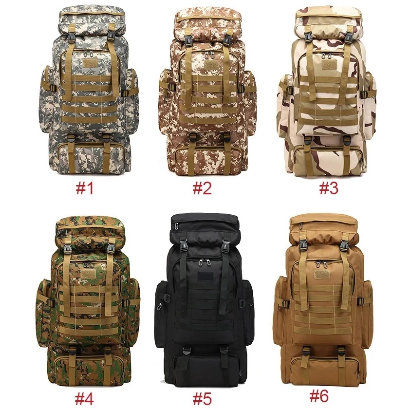 Large Capacity Outdoor Molle System Travelling Hiking 80l Tactical ...