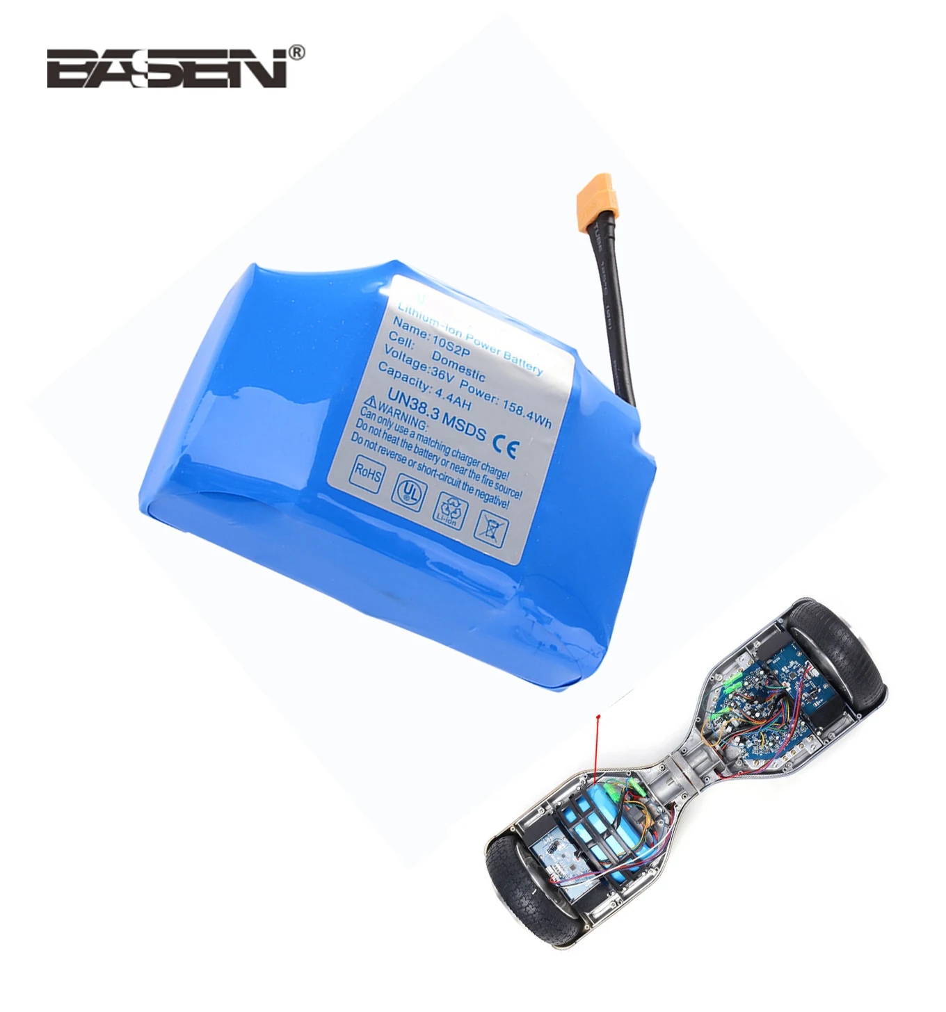 36v4.4ah Hoverboard Battery 10s2p Liion 18650 Battery Pack For Battery