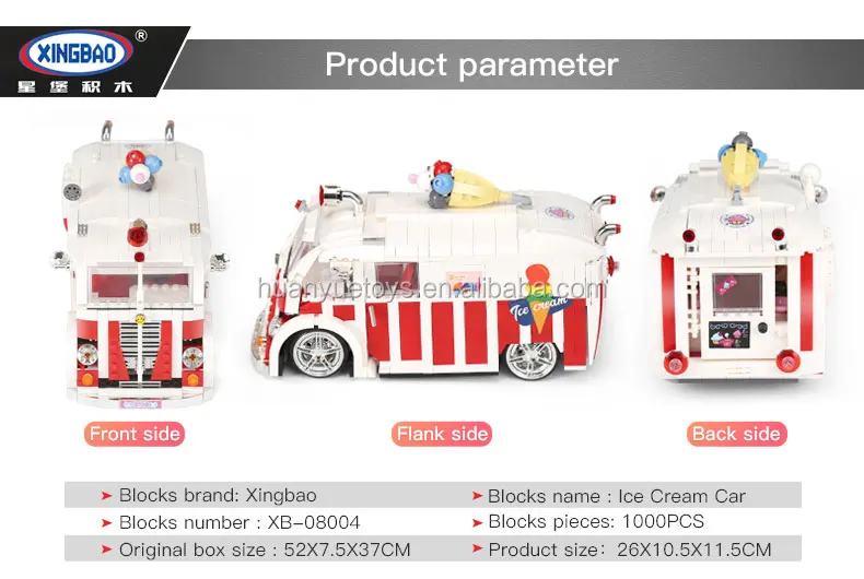New 1000Pcs Genuine Technic Series The Ice Cream Car Set Building Blocks Bricks 