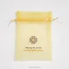 cheap custom printed organza bags with logo ribbon