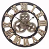 minimalist style large industrial mechanical metal gear wall clocks
