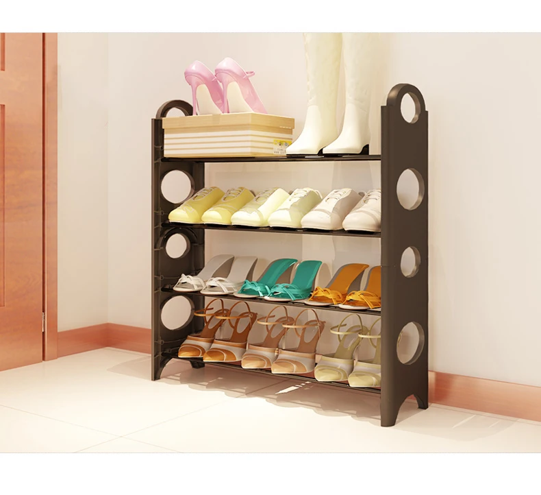 4 Layer Widen 20 Pairs Storage Holders Home Organizers Cheap Black Shoe