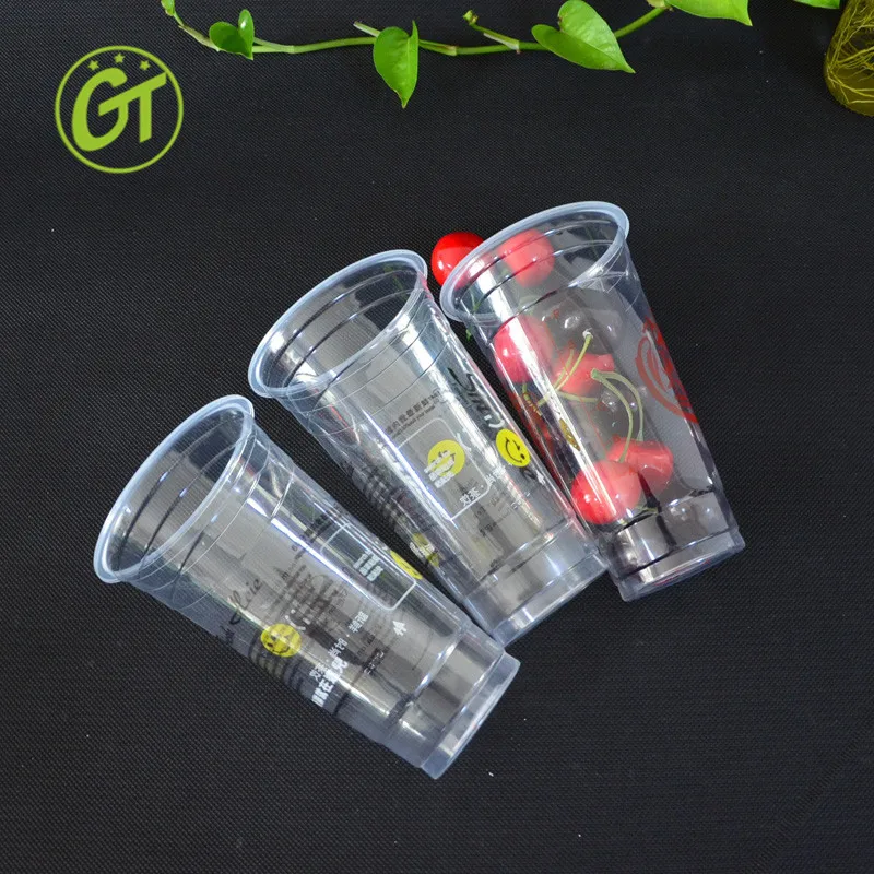 Disposable Juice Cups And Lids 360ml 400ml 500ml 600ml 700ml Clear Pp