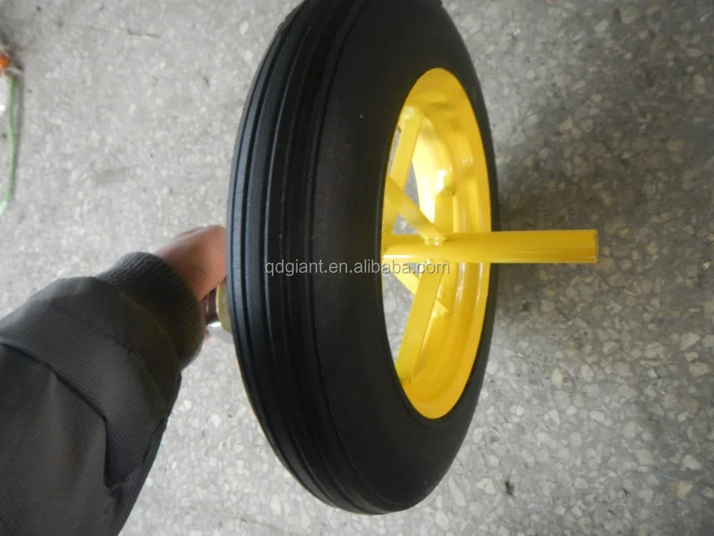 Powder rubber material 14"x4" solid wheel for wheelbarrow