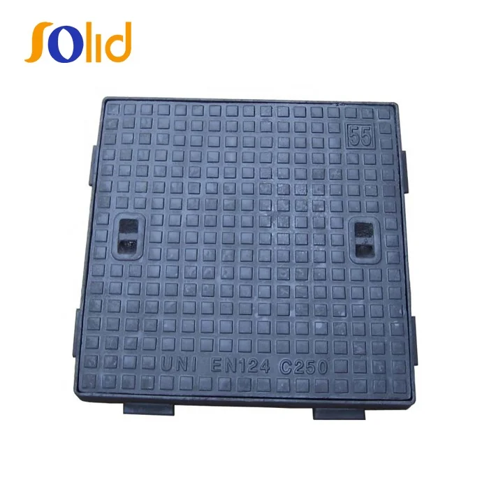 EN124 Black Bitumen Painting Ductile Iron Square Manhole Cover.jpg