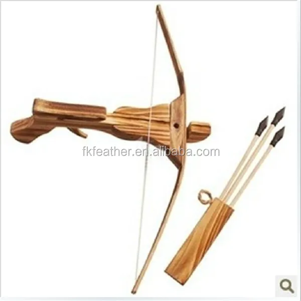 Wooden Toy Crossbow 3 Arrows Quiver Wood Youth Archery Hunting Cross Bow Set for sale online 