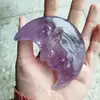Best Selling Hand Engraving Big Amethyst Crystal Half Moon Carving Moon Shaped Stones Healing Crystals